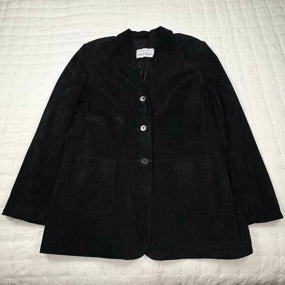 Lord & Taylor Vintage Black Suede Jacket Blazer - Picture 5 of 13